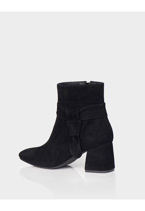 Botin Vanila Cuero Ante Negro