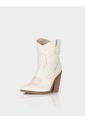 Botin Texano Trixie Cuero Craquelado Beige de Stivali