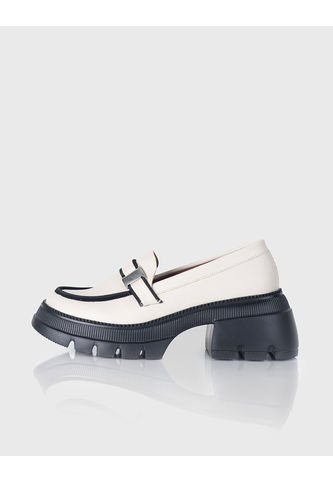 Mocasin Zenda Cuero Beige X Negro Stivali