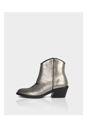 Botin Andromeda Cuero Plomo * Negro