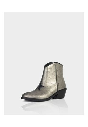 Botin Andromeda Cuero Plomo * Negro