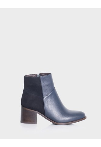 Botin Bianca Cuero Azul Stivali