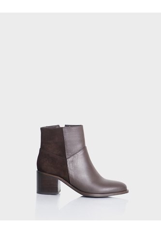 Botin Bianca Cuero Cafe Stivali