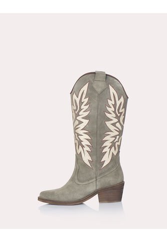Texana Doral Gamuza Aceituna Stivali