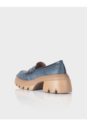 Mocasin Zamora Cuero Azul