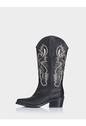 Texana Devi Cuero Craquelado Negro