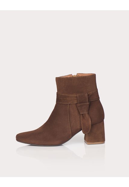 Botin Vanila Cuero Ante Canela