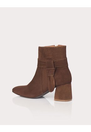 Botin Vanila Cuero Ante Canela