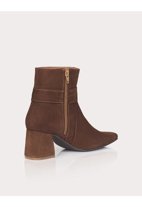 Botin Vanila Cuero Ante Canela