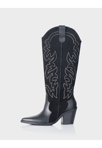 Texana Nebraska Cuero Napa * Ante Negro Stivali