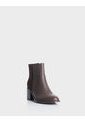 Botin Bianca Cuero Cafe de Stivali