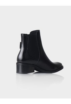 Botin Eden Cuero Brillanil Negro