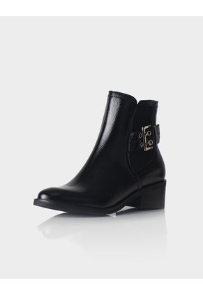 Botin Eden Cuero Brillanil Negro