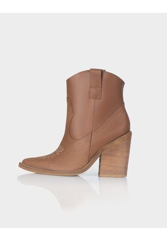 Botin Texano Trixie Cuero Craquelado Miel Stivali