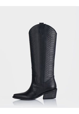 Bota Durango Cuero Croco Negro Stivali