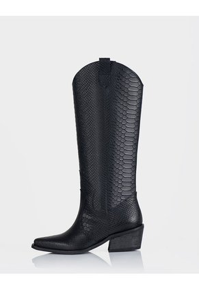 Bota Durango Cuero Croco Negro