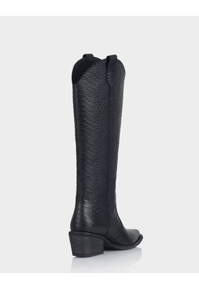 Bota Durango Cuero Croco Negro