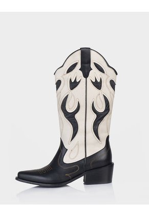 Bota Doroti Negro X Beige