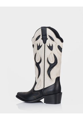 Bota Doroti Negro X Beige