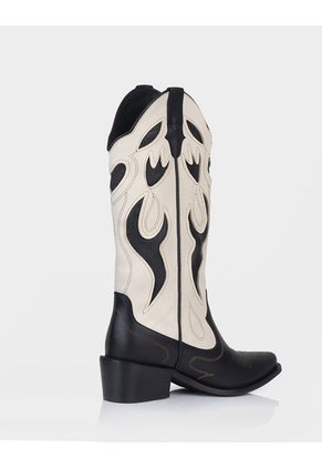 Bota Doroti Negro X Beige