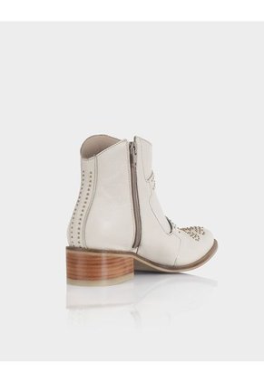 Botin Cizma Cuero Beige