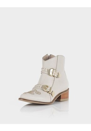 Botin Cizma Cuero Beige