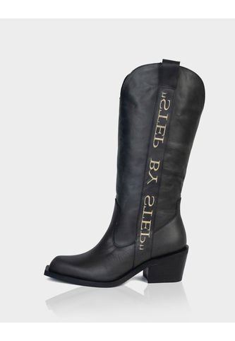 Bota Barbara Cuero Negro Stivali