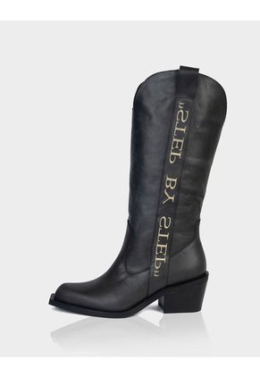 Bota Barbara Cuero Negro