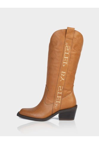 Bota Barbara Cuero Miel Stivali