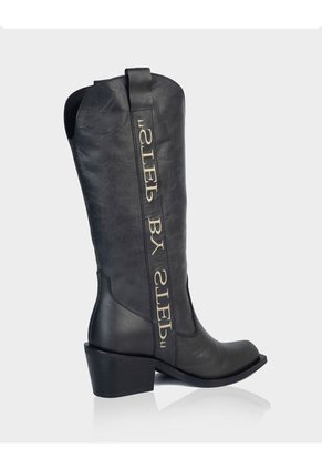 Bota Barbara Cuero Negro