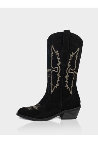 Bota Alada Gamuza Negro Stivali