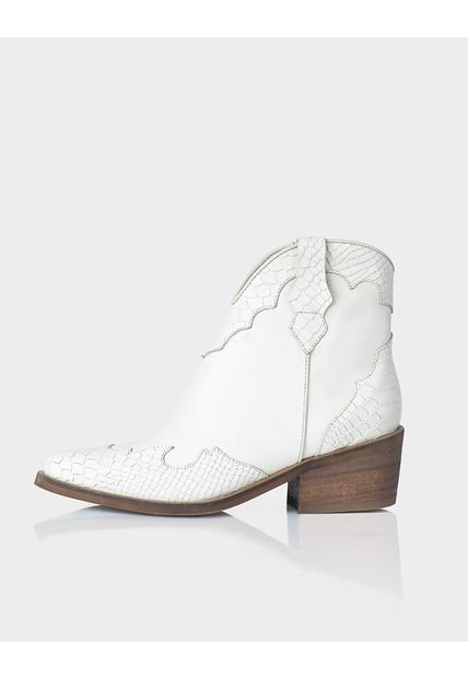 Botin Texano San Antonio Cuero Beige
