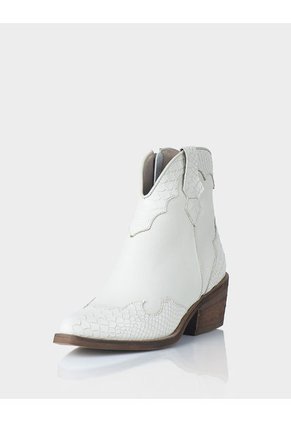 Botin Texano San Antonio Cuero Beige