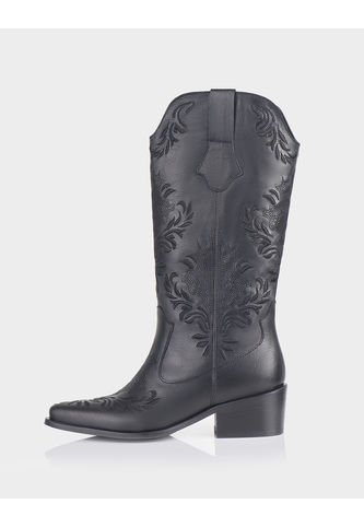 Texana Daiki Cuero Negro Stivali