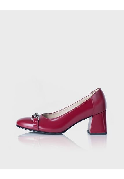 Zapato Evora En Cuero Charol Burgundi