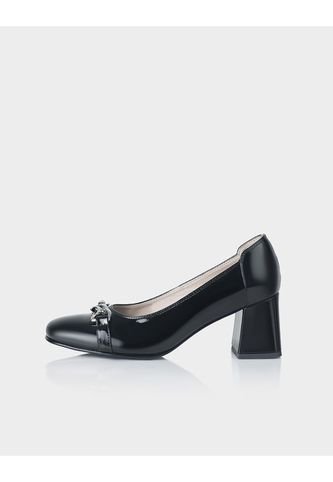 Zapato Evora En Cuero Charol Negro Stivali
