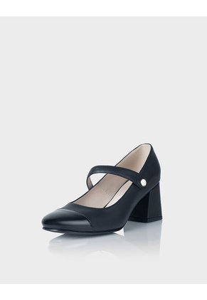 Zapato Tipo Mary Jane Elexia Cuero Charol * Cuero Negro