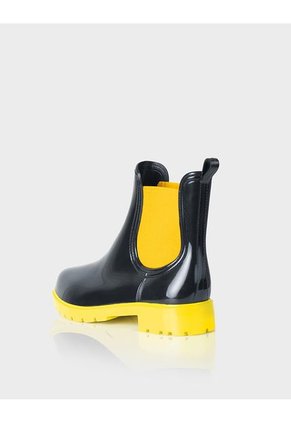 Botin De Lluvia Drizzle Negro X Amarillo