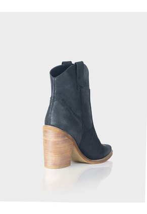 Botin Texano Trixie Cuero Craquelado Negro