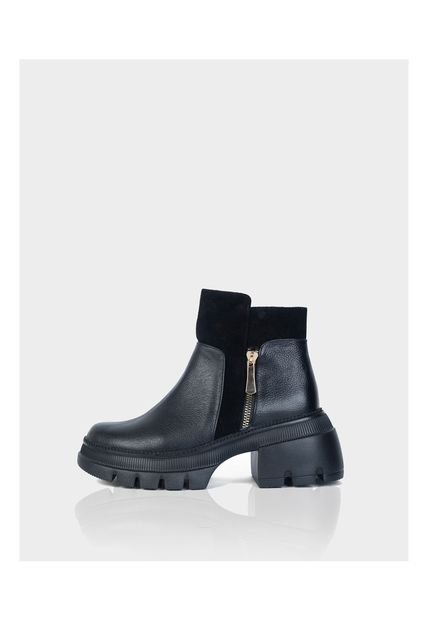 Botin Bruna Cuero Negro