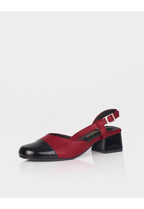 Zapato Slingback Kora Negro X Rojo