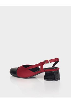 Zapato Slingback Kora Negro X Rojo