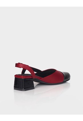 Zapato Slingback Kora Negro X Rojo