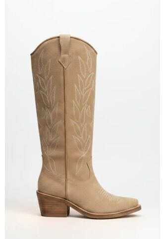 Texana Arizona Gamuza Almendra Stivali