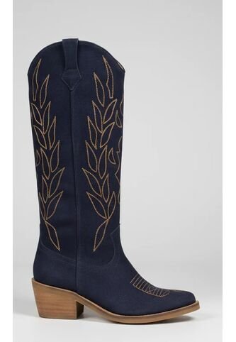 Texana Arizona Gamuza Azul Stivali