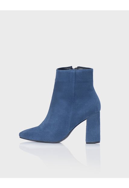 Botin Reyna Cuero Ante Azul