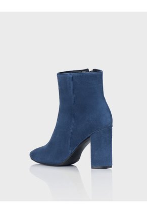 Botin Reyna Cuero Ante Azul