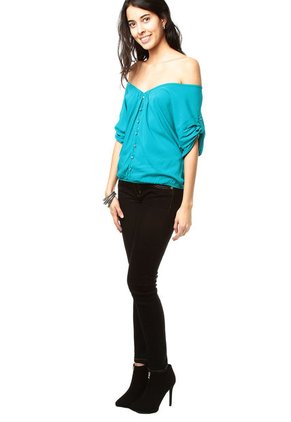 Blusa Azul Turquesa Studio F