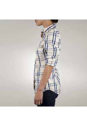 Camisa Super Dry Beige-Azul