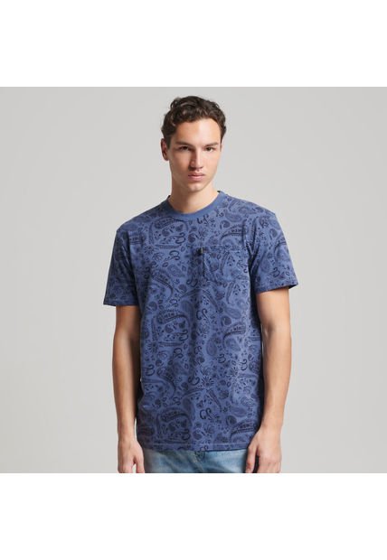 Superdry Camiseta Para Hombre Vintage Pocket Tee Aop Superdry